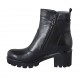 Botin para mujer con cremalleras en piel negra tacon 5 - Tallas disponibles:  34, 43, 44, 45, 46