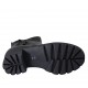 Botin para mujer con cremalleras en piel negra tacon 5 - Tallas disponibles:  34, 43, 44, 45, 46