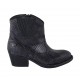 Bottine Texan pour femmes avec fermeture éclair et elastique en cuir imprimé noir et gris talon 5 - Pointures disponibles:  32, 33, 34, 42, 43, 44, 45, 46