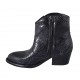 Bottine Texan pour femmes avec fermeture éclair et elastique en cuir imprimé noir et gris talon 5 - Pointures disponibles:  32, 33, 34, 42, 43, 44, 45, 46