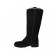 Woman's boot with zipper in black suede heel 3 - Available sizes:  42, 43