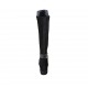 Stivale alto da donna con fibbie e cerniera in pelle e camoscio nero tacco 3 - Misure disponibili: 42, 43, 44, 45, 46