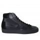 Zapato para hombre con cordones, cremallera y plantilla extraible en piel y gamuza negra - Tallas disponibles:  37, 38, 47, 48, 50