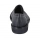 Men's highfronted shoe with rubber band and captoe in black leather 