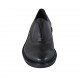 Men's highfronted shoe with rubber band and captoe in black leather  - Available sizes:  37, 38, 47, 48, 49, 50