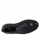 Men's highfronted shoe with rubber band and captoe in black leather 