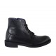 Bottine avec lacets et fermeure éclair pour hommes en cuir noir - Pointures disponibles:  37, 38, 47, 48, 50