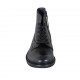 Men's laced ankle boot with zipper in black leather - Available sizes:  37, 38, 47, 48, 50