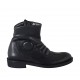 Men's ankle boot with zipper in black leather - Available sizes:  37, 38, 47, 48, 49, 50