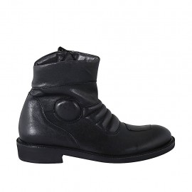 Botin con cremallera para hombres en piel negra - Tallas disponibles:  37, 38, 47, 48, 49, 50