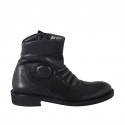 Men's ankle boot with zipper in black leather