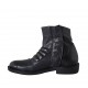 Men's ankle boot with zipper in black leather - Available sizes:  37, 38, 47, 48, 49, 50