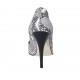 Zapato de salon para mujer en piel estampada blanca y negra tacon 11 - Tallas disponibles:  31, 32, 33, 34, 42, 44, 45, 46