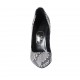 Zapato de salon para mujer en piel estampada blanca y negra tacon 11 - Tallas disponibles:  31, 32, 33, 34, 42, 44, 45, 46