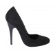 Zapato de salon en gamuza negra para mujer tacon 11 - Tallas disponibles:  31, 32, 33, 34, 42, 43, 45, 46, 47