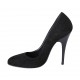 Zapato de salon en gamuza negra para mujer tacon 11 - Tallas disponibles:  31, 32, 33, 34, 42, 43, 45, 46, 47