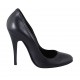 Decolté da donna in pelle nera tacco 11 - Misure disponibili: 31, 32, 33, 34, 42, 43, 44, 46