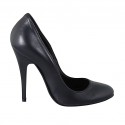 Decolté da donna in pelle nera tacco 11