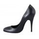 Woman's pump in black leather heel 11