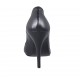 Woman's pump in black leather heel 11
