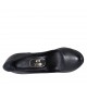 Woman's pump in black leather heel 11