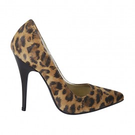 Decolté a punta da donna in camoscio maculato tacco 11 - Misure disponibili: 31, 33, 34, 43, 45, 46