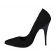 Woman's pointy pump shoe in black suede heel 11 - Available sizes:  43, 44, 45