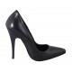 Woman's pointy pump shoe in black leather heel 11 - Available sizes:  31, 32, 34, 44