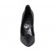 Zapato de salon a punta para mujer en piel negra tacon 11 - Tallas disponibles:  31, 32, 34, 44