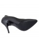 Zapato de salon a punta para mujer en piel negra tacon 11 - Tallas disponibles:  31, 32, 34, 44
