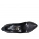 Woman's pointy pump shoe in black leather heel 11