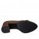 Woman's mocassin with elastic bands, fringes, studs and chain in light brown suede heel 5 - Available sizes:  32, 33, 34, 42, 43