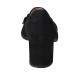 Mocasino para mujer con elasticos, tachuelas, flecos y cadena en gamuza negra tacon 5 - Tallas disponibles:  32, 33, 34, 42, 43, 44