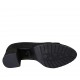 Woman's mocassin with elastic bands, studs, fringes and chain in black suede heel 5 - Available sizes:  32, 33, 34, 42, 43, 44