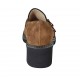 Chaussure pour femmes avec elastiques et boucle en daim et cuir imprimé marron talon 5 - Pointures disponibles:  33, 34, 43, 44