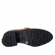 Zapato cerrado para mujer con elasticos y hebilla en gamuza y piel estampada marron tacon 5 - Tallas disponibles:  33, 34, 43, 44