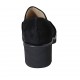 Woman's highfronted shoe with elastics, studs and chain in black suede heel 5 - Available sizes:  32, 33, 34, 42, 43, 44