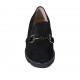 Woman's highfronted shoe with elastics, studs and chain in black suede heel 5 - Available sizes:  32, 33, 34, 42, 43, 44