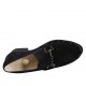 Woman's highfronted shoe with elastics, studs and chain in black suede heel 5 - Available sizes:  32, 33, 34, 42, 43, 44