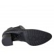 Stivaletto a punta da donna con cerniera, borchie ed elastico in pelle stampata nera tacco 5 - Misure disponibili: 33, 42, 43, 44