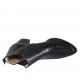 Stivaletto a punta da donna con cerniera, borchie ed elastico in pelle stampata nera tacco 5 - Misure disponibili: 33, 42, 43, 44