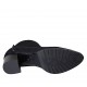 Stivaletto a punta da donna con cerniera e borchie in camoscio nero tacco 5 - Misure disponibili: 32, 33, 34, 42, 43, 44
