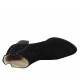 Woman's pointy ankle boot with zipper and studs in black suede heel 5