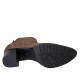 Bottines à bout pointu pour femmes avec fermeture éclair et goujons en daim marron talon 5 - Pointures disponibles:  33, 34, 42, 43, 44