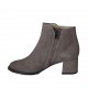 Woman's ankle boot with zipper and studs in grey suede heel 5 - Available sizes:  32, 33, 34, 42, 43, 44