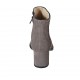 Botines para mujer con cremallera y tachuelas en gamuza gris tacon 5 - Tallas disponibles:  32, 33, 34, 42, 43, 44