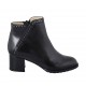 Woman's ankle boot with zipper and studs in black leather heel 5 - Available sizes:  32, 33, 34, 42, 43