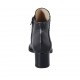 Woman's ankle boot with zipper and studs in black leather heel 5