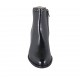 Woman's ankle boot with zipper and studs in black leather heel 5