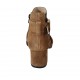 Stivaletto da donna con elastico, cerniera e fibbia in camoscio marrone tacco 5 - Misure disponibili: 32, 33, 34, 42, 43, 44